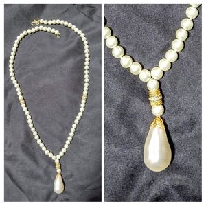 Kenneth Jay Lane Pearl & Swarovski Nacklace NIP